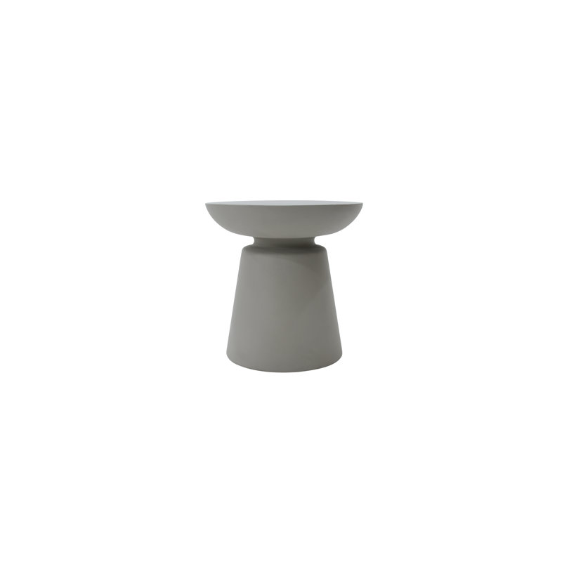 Table d'appoint ronde en béton 20 po Elementi Home Kylix pour l'intérieur et l'extérieur, Gris espace