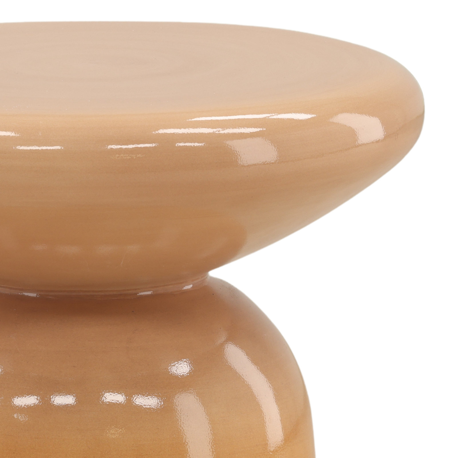 16.6'' Concrete Outdoor Side Table, Orange Ombre