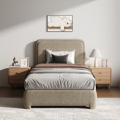 Bensu Boucle Upholstered Platform Bed