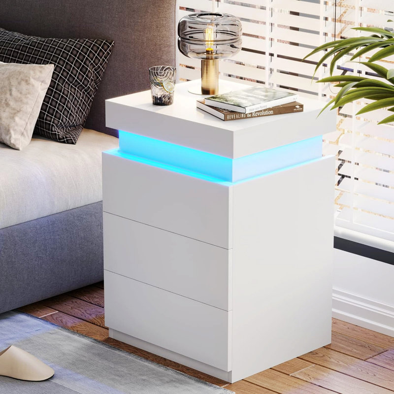 Table de chevet Nasya, Blanc