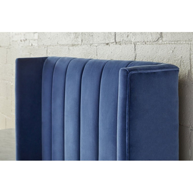 Taiyab Upholstered Platform Bed, Blue, Twin