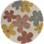 Tapis rond à fleurs pour enfants Daphne blanc/rose
