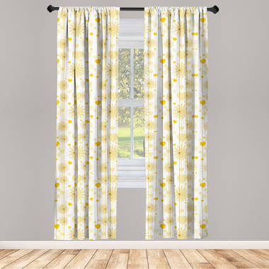 Vintage Floral Semi-Sheer Rod Pocket Curtain Panels