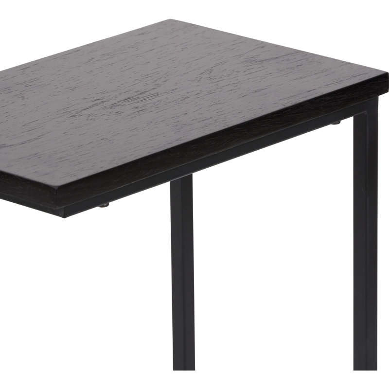 Taianne Concrete Effect and Metal Supper Side Table, Black