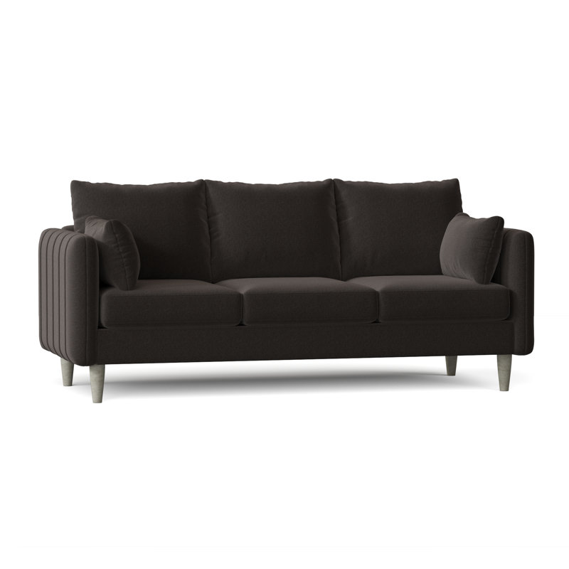Kaveen Upholstered 83'' Sofa, Espresso, Giovanna Pewter