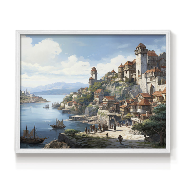 Landscape Series-LXXV -Framed Print - Restickable, 8" H x 10" W, White