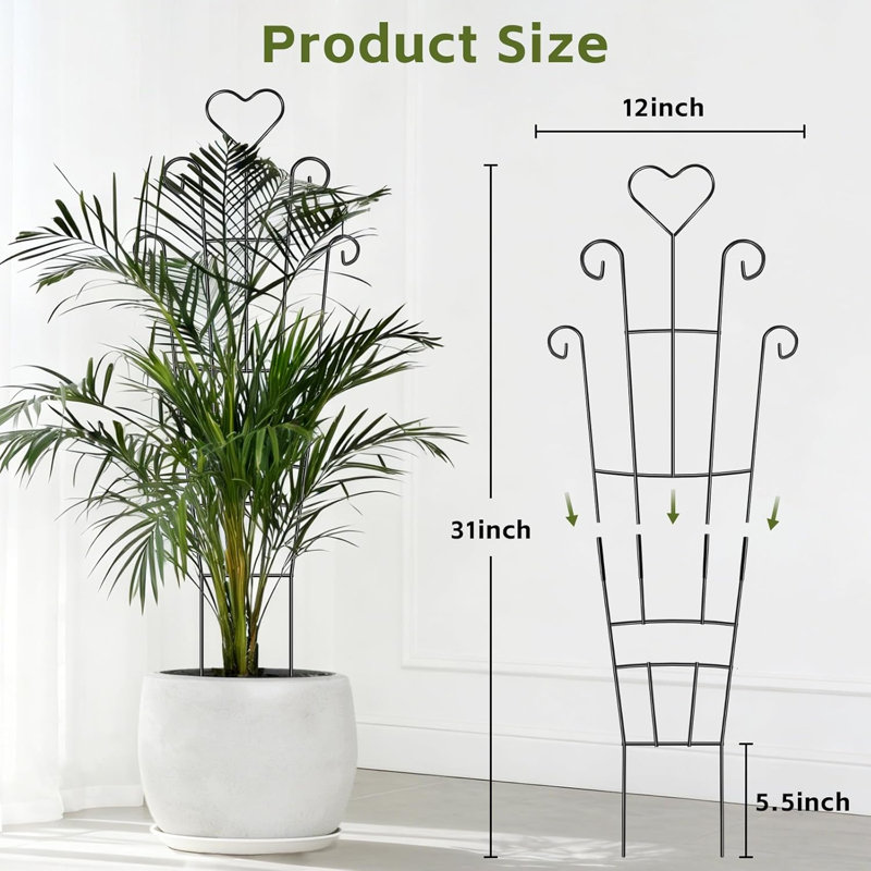 Treillis pour plantes grimpantes d'intérieur, paquet de 4 plantes en métal de 31 po
