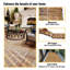 Motif de carreaux de terrasse imbriqués, plancher de bois franc d'acacia jaune carré 12 po x 12 po pour patio, banc, côté piscine
