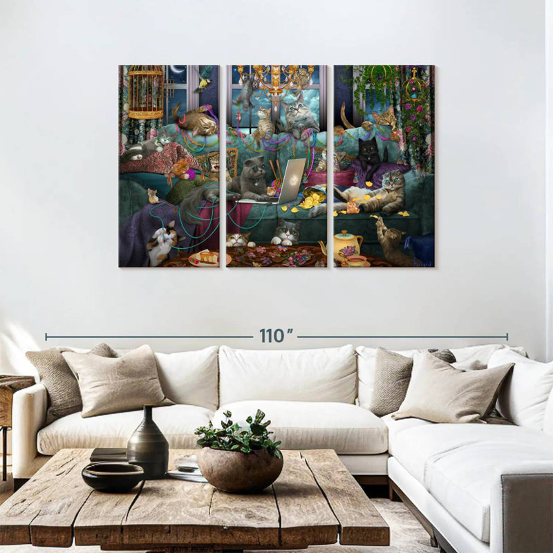 Brampt Quarantine Cats, 48" H x 74" W
