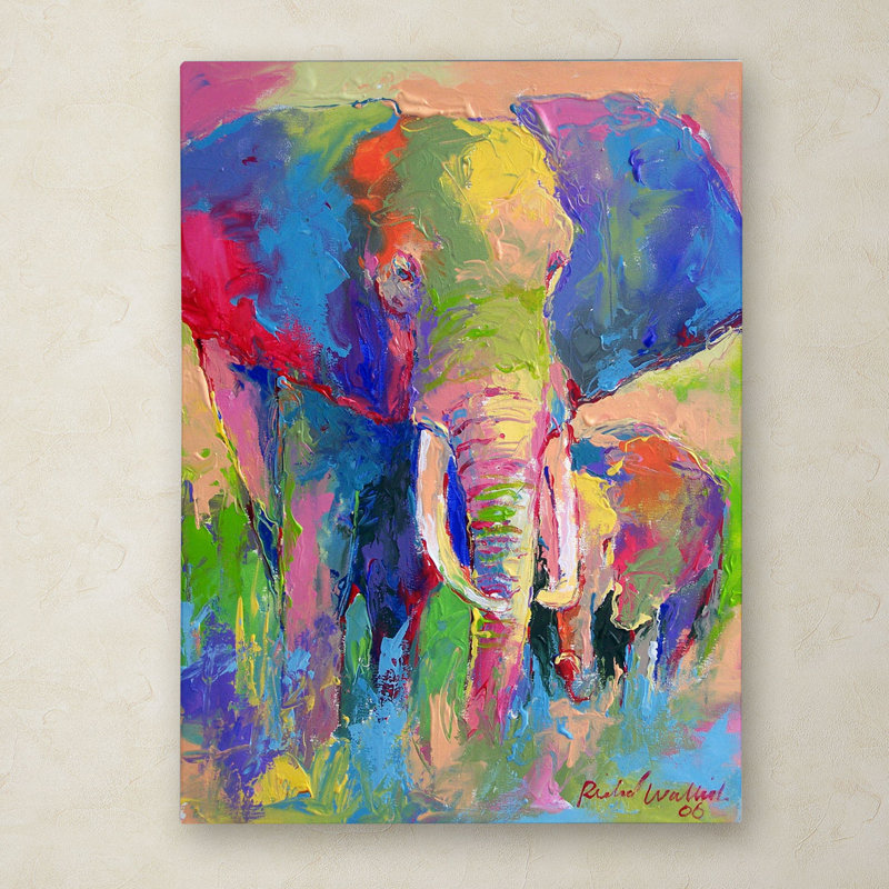 « éléphant 1 », reproduction d’art sur toile tendue, H 19 po x l 14 po x P 2 po