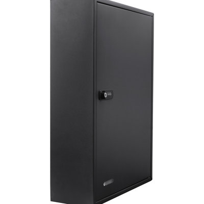 Armoire à clés grise en acier pour 200 clés - réglable, serrure, fixation murale, étiquettes colorées organisées pour une organisation pratique et réglable