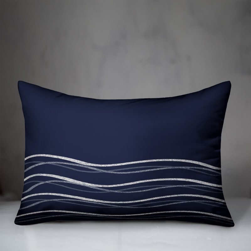  Striped Throw Pillow, Navy