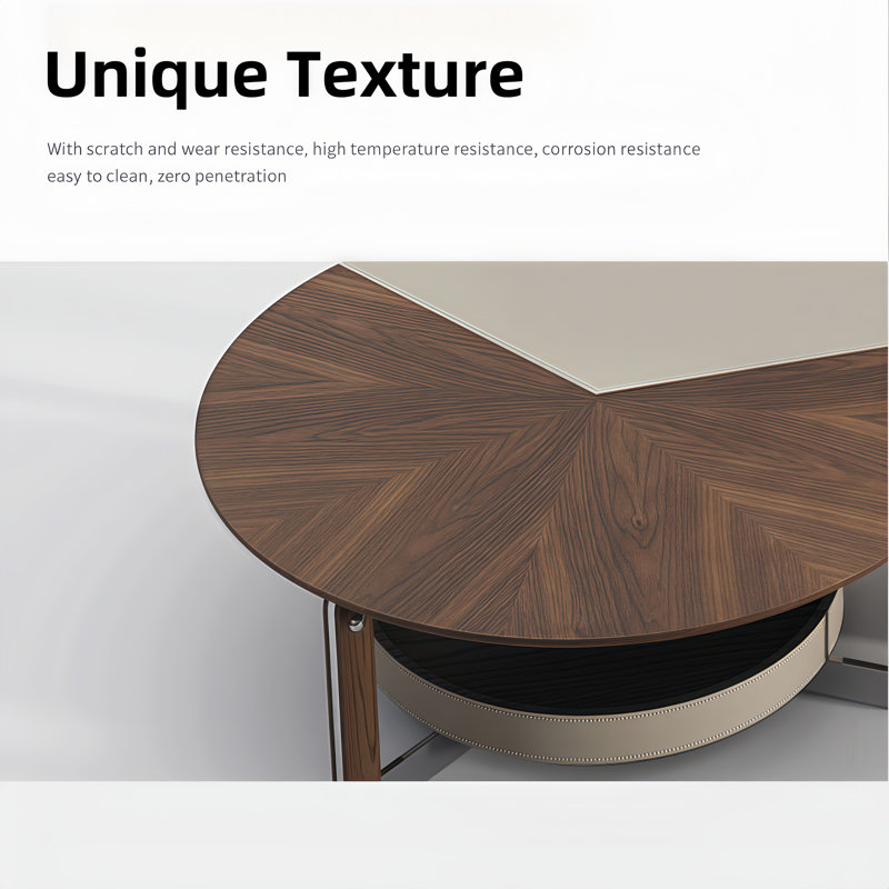 35" Frame Coffee Table With Storage Shelves