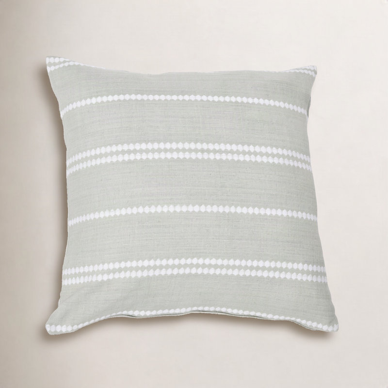 Hudie Striped Cotton Reversible Throw Pillow, Gray/White, Pillow Cover Only - No Insert