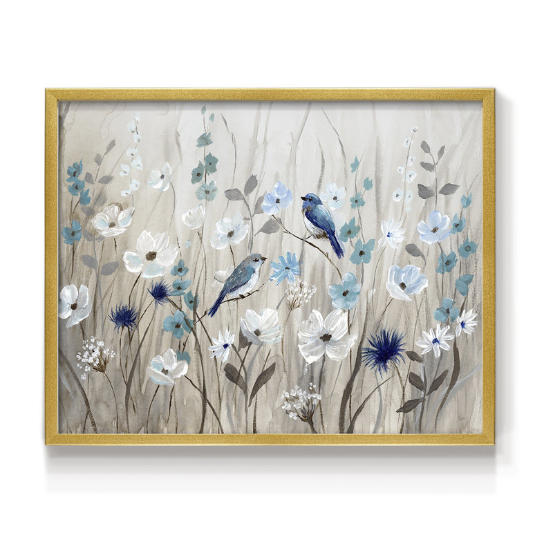 Bluebirds in Spring -Framed Print - Restickable
