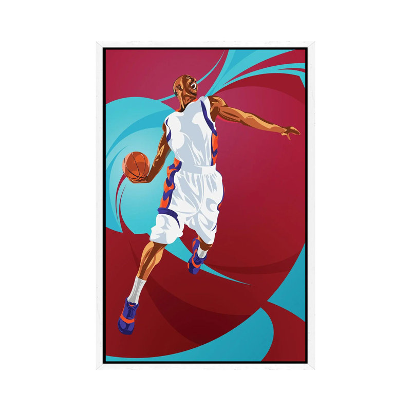 Basketball 1 Piece Wall Art on Canvas, 101.6 cm H x 66.04 cm W, White Floater Frame