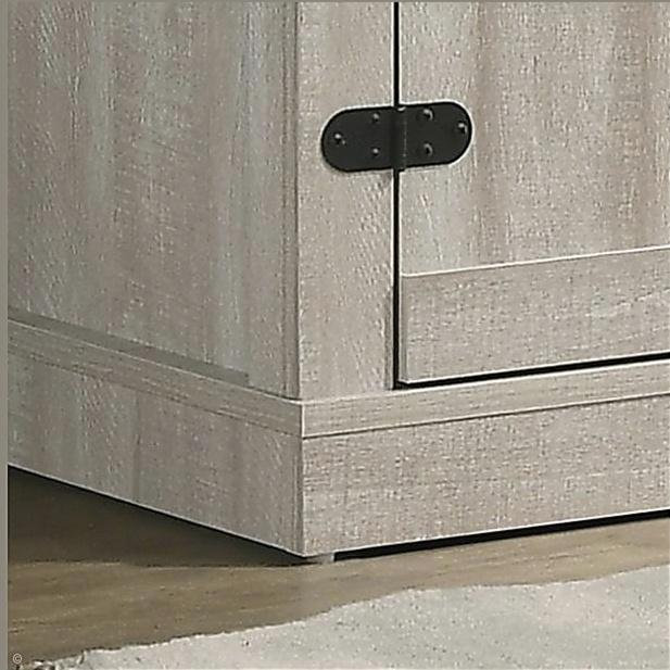 Meuble télé Salerno Dusty Gray de 58 po avec 2 tablettes ouvertes et 2 armoires