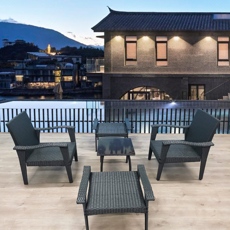5 Patio: chaise, coussins et meubles tournés modernes: avec gris pour la cour, Gris