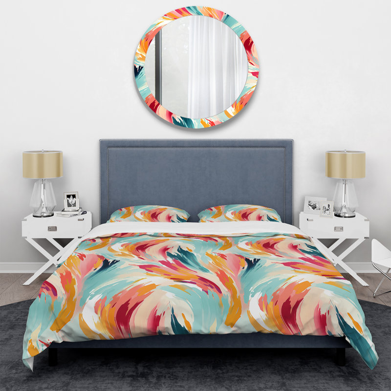 Ensemble de housse de couette Colorful Ikat Artistry Swirl Mirage - Ikat, Housse de couette pour très grand lit et 2 très