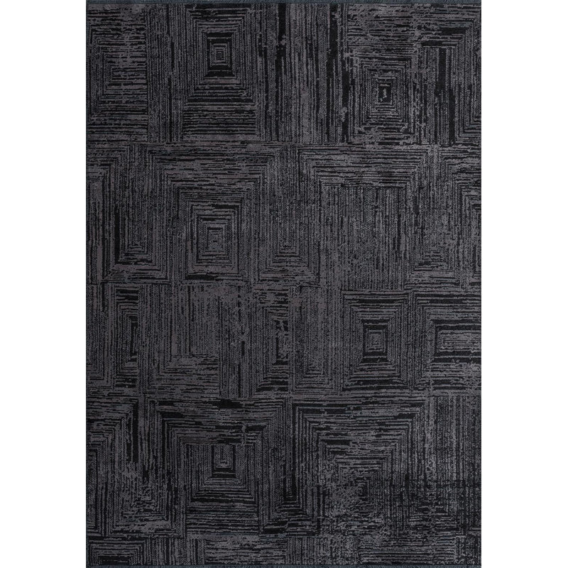 Tapis traditionnel à motif géométrique, Carré 9 pi