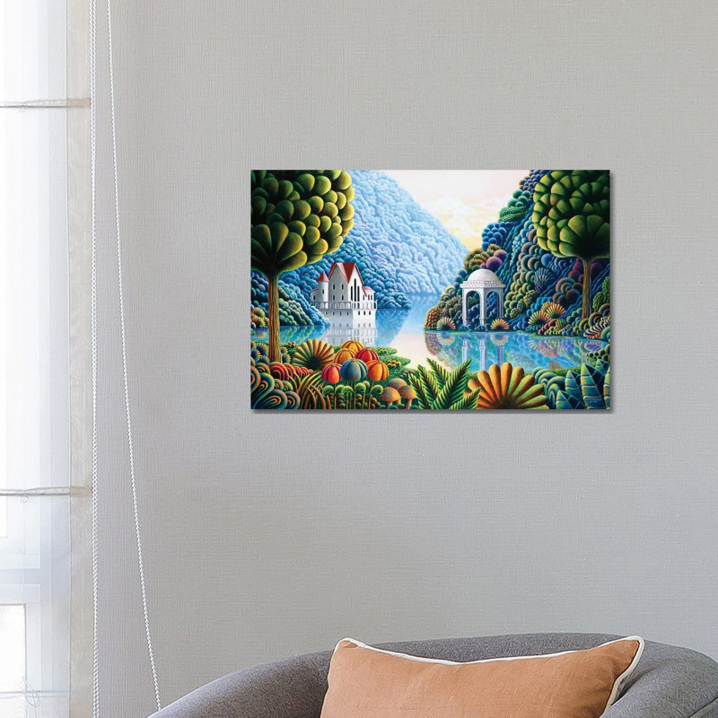 Teal Lake by Andy Russell - Wrapped Canvas Painting