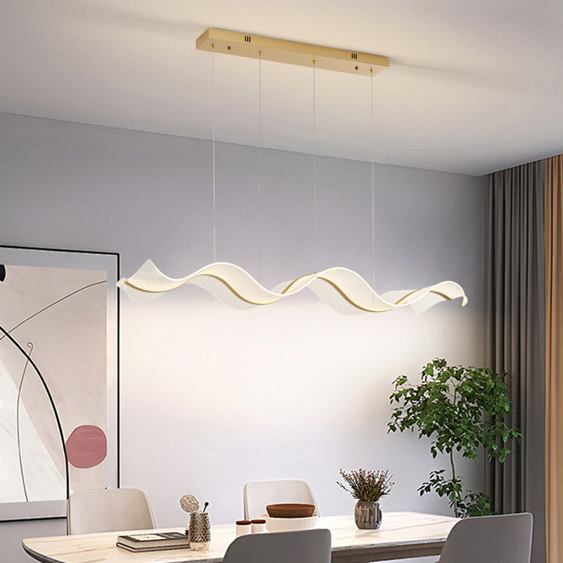 Luminaire suspendu linéaire en or 3000K