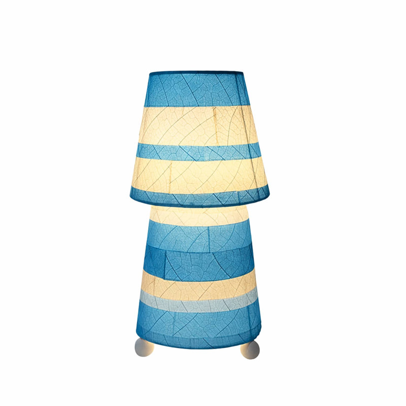  Striped Tapered Table Lamp Sea Blue, Blue
