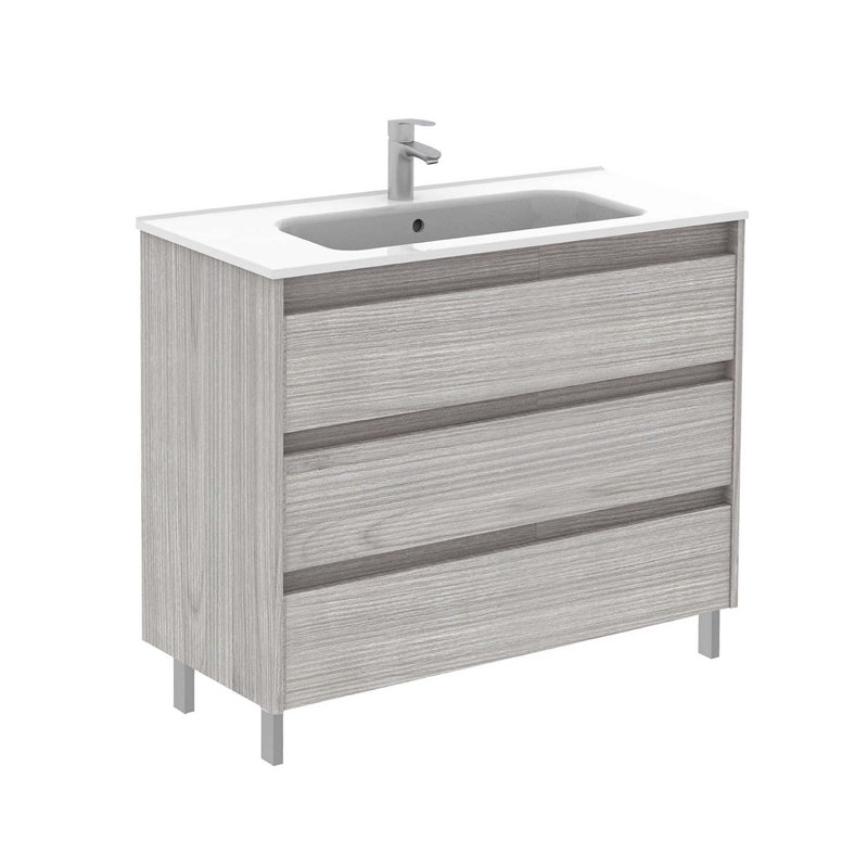 Ensemble de meuble-lavabo de salle de bain simple 40 po Mallie, Gris sable
