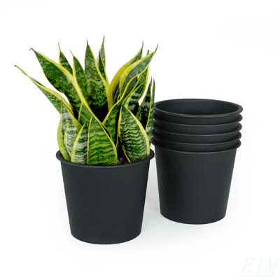 5" Round Nursery Plant Pot - Garden Plastic Pots With Drainage (5-Pack)
