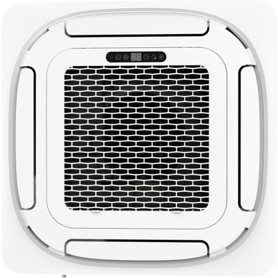 Mini climatiseur à cassettes de plafond 18 000 BTU - 8 voies à 360 ° - Refroidissement et chauffage sans conduit - Télécommande, silencieux et écoénergétique - 208 / 230V, trousse d'installation de 25 pi, AC central