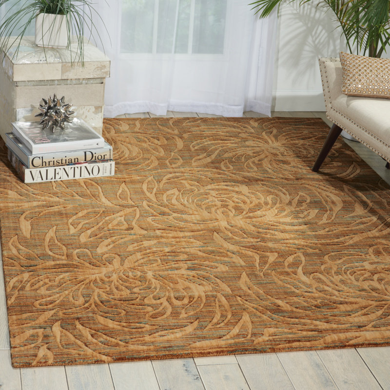 Le beige en laine tissé à la main est tapis Kindra, Rectangle 9 pi 6 po x 13 pi 6 po