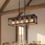 Luminaire suspendu 32 po en bois de noyer rouge rustique à 5 lumières pour îlot de cuisine 32 po-924394437-937001509