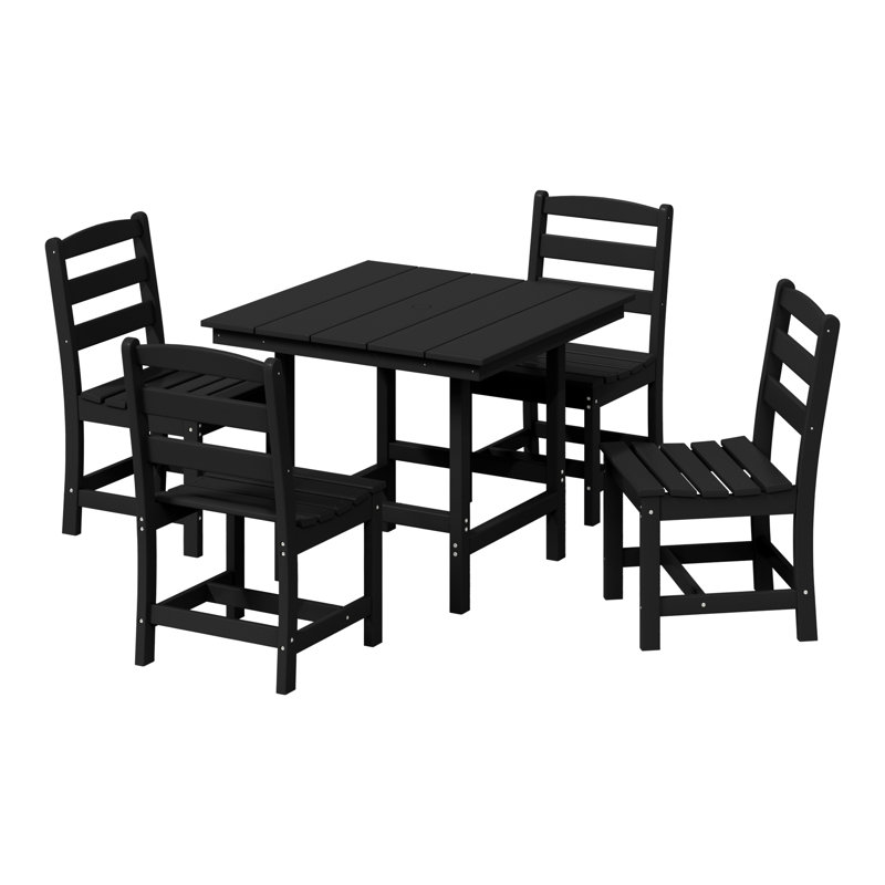 5-Piece Side Chair Dining Set, Black
