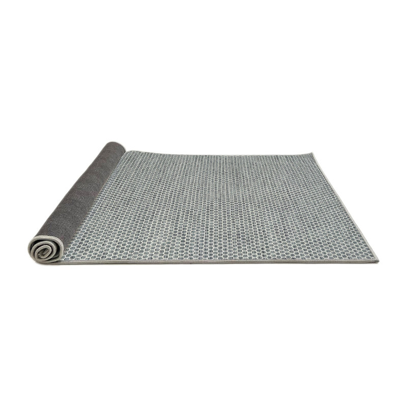 Tapis contemporain gris / noir, Rond 6 pi x 6 pi