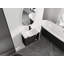 Meuble-lavabo mural 28 po avec lavabo en céramique blanche et porte à fermeture en douceur, emballage KD, chêne foncé-1870788463