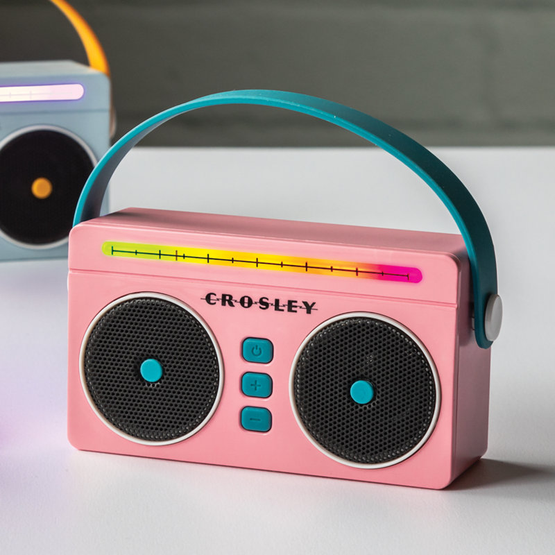 Mini Boombox Portable Bluetooth Speaker, Pink