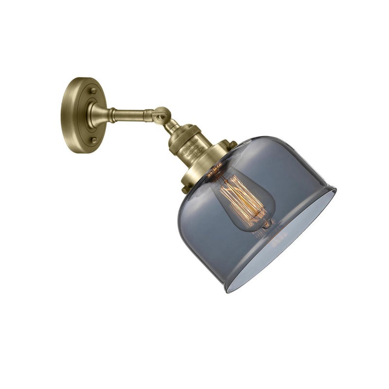 Bell - 1 Light 8" Sconce, Plated Smoked, Antique Brass, No Bulb Included