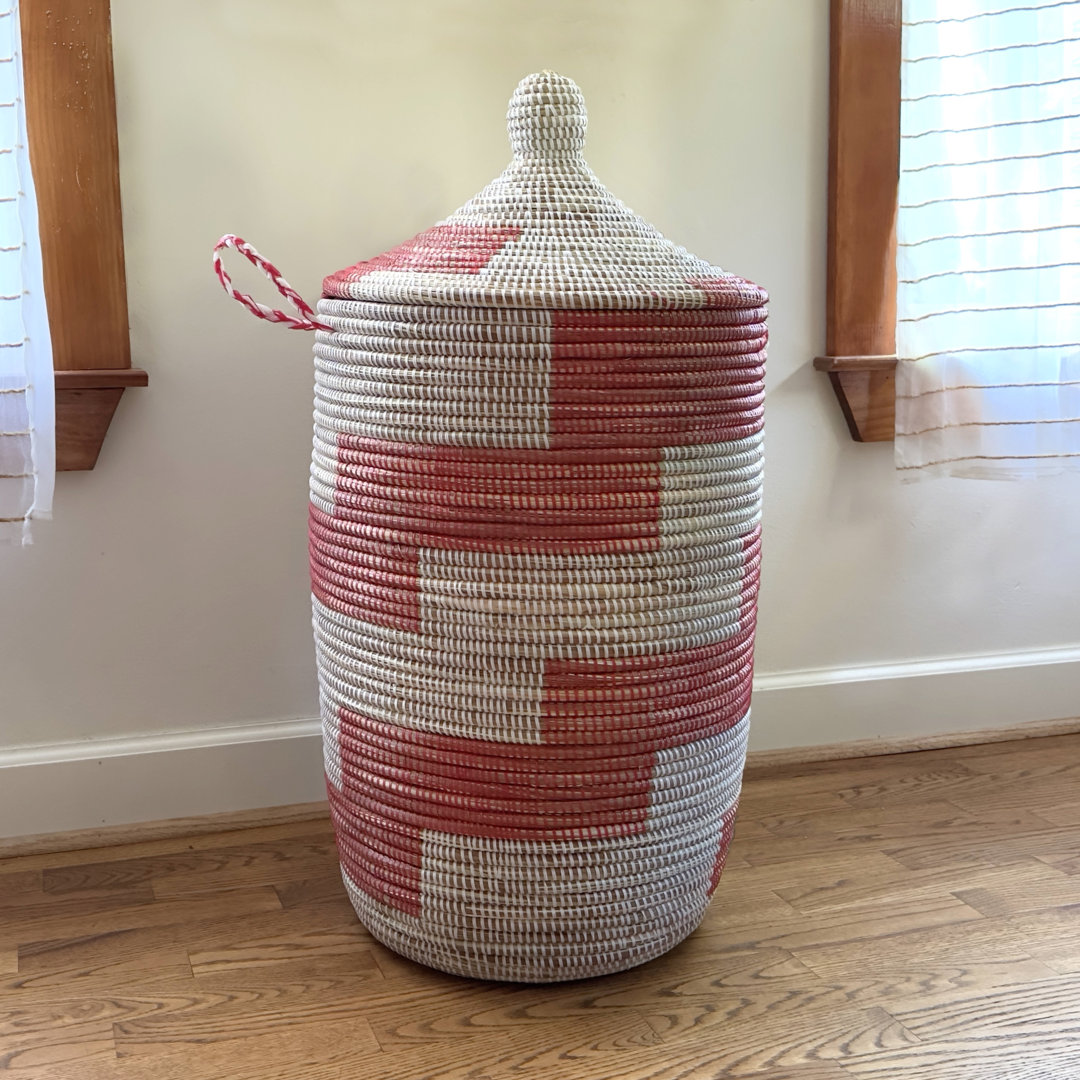 Senegalese Hand Woven Laundry Hamper with Handles Mbare