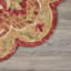 Tapis rond rouge / beige en laine noué à la main Padula-986338092