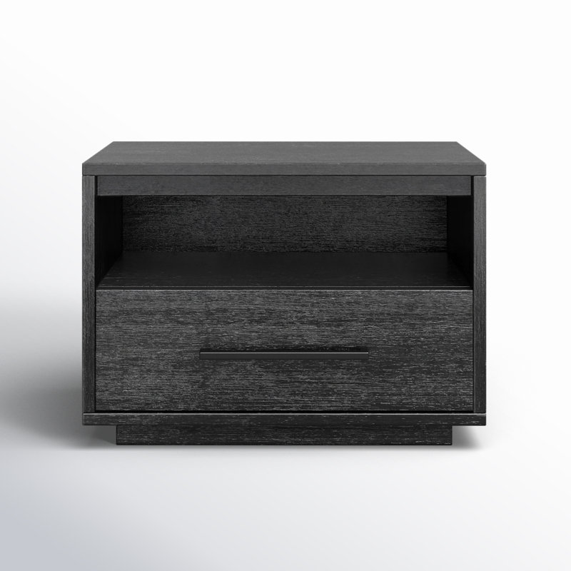 Roxie 1 - Drawer 24.8" Nightstand, Black