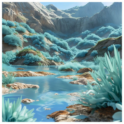 Mountain River Landscape Comforter