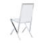 Ensemble de 4 chaises de salle à manger modernes blanches avec structure en métal argenté et chaises d'appoint ergonomiques en cuir PU pour la cuisine et le salon