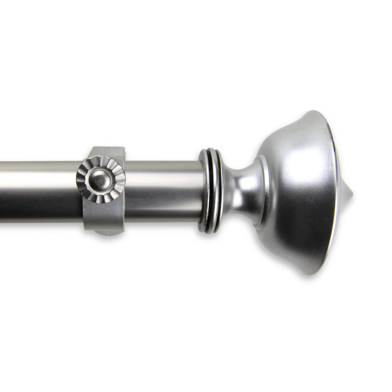 Tringle à rideaux simple baucom Leopold, Nickel satiné