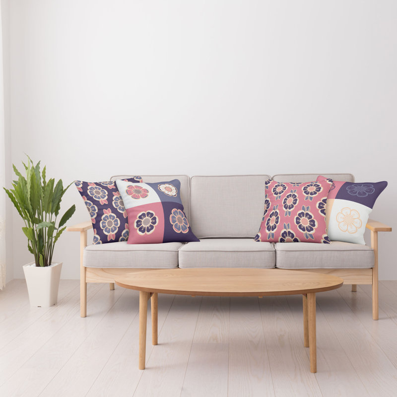 Housse de coussin Abstract, 12 po x 12 po, Quartz / rose pâle / beige