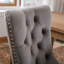 Chaise de salle à manger rembourrée en velours avec garniture cloutée-382372041-382372043