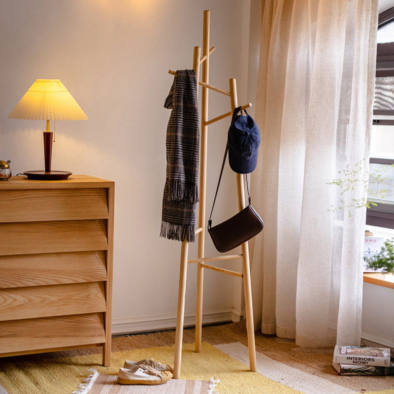 Portemanteau sur pied en bois massif