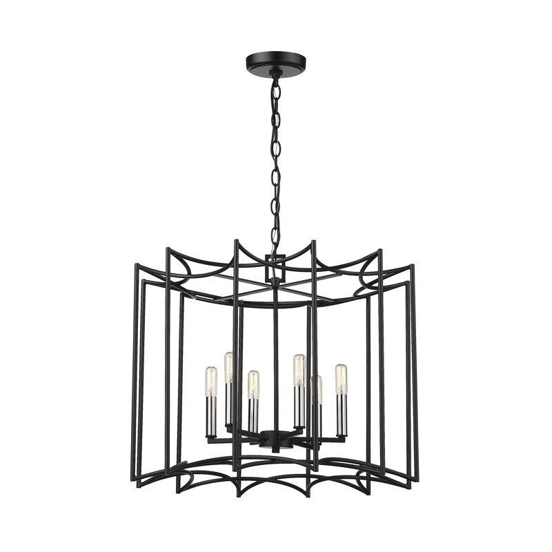 Lustre tambour unique à 6 lumières