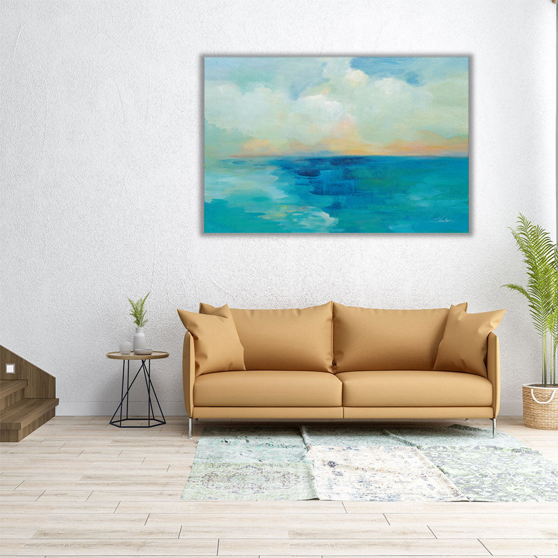 Aquarelle mer - reproduction d'art sur toile, H 24 po x l 36 po