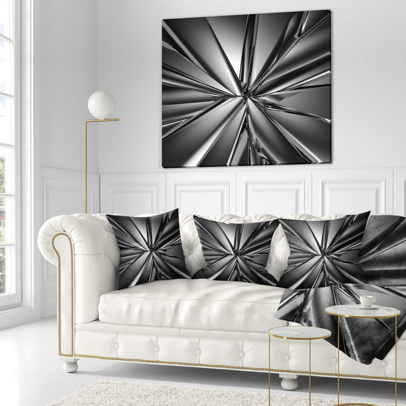 Futuriste fond en cristal - coussin abstrait imprimé, 16 po x 1 po, Coussin décoratif