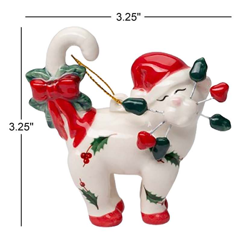 Ornement chat Whisker - canne en bonbon